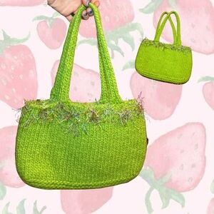 Green Knit Women's Bag
